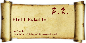 Pleli Katalin névjegykártya